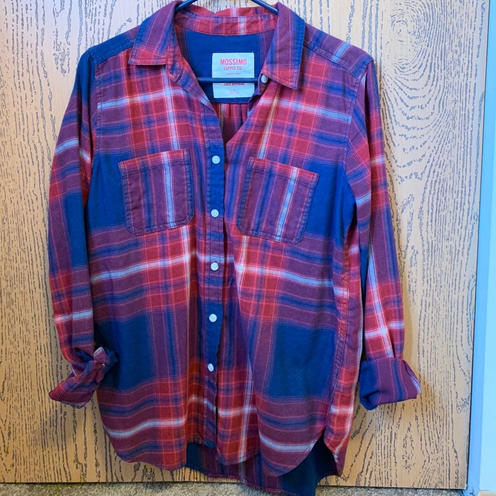 Flannel blue and red